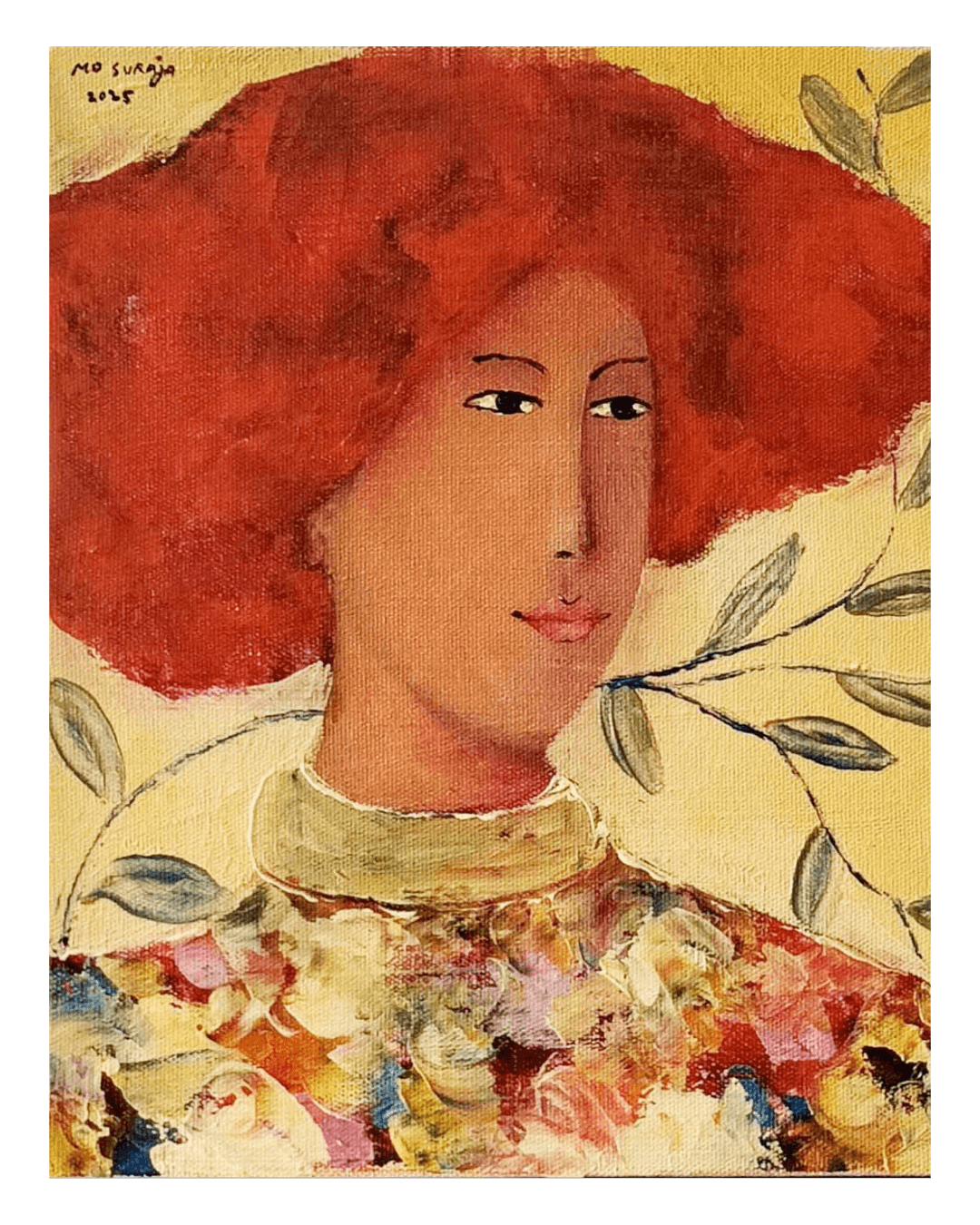Balinese Woman with Olive Branch